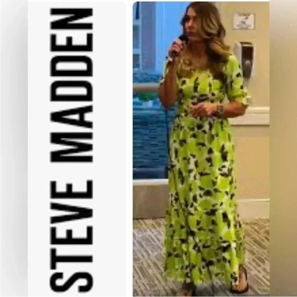 - Steve Madden Sunny Lime Smocked Dress -NWT